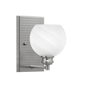 Edge Wall Sconce, Brushed Nickel Finish, 5.75" White Marble Glass (1161-BN-4101)