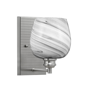 Edge Wall Sconce, Brushed Nickel Finish, 6" Onyx Swirl Glass (1161-BN-4819)
