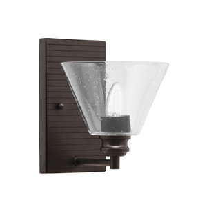Edge Wall Sconce, Espresso Finish, 7" Clear Bubble Glass (1161-ES-302)