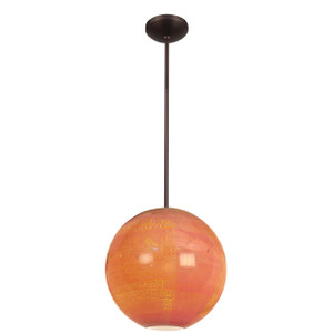 Safari Opaline Bronze 1 Light Pendant (23640-BRZ/SAO)