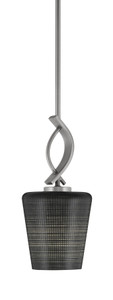 Cavella Stem Hung Mini Pendant, Graphite Finish, 6" Black Matrix Glass (3901-GP-4039)