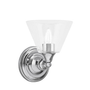 Wall Sconce, Chrome Finish, 7" Clear Bubble Glass (40-CH-302)