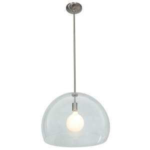 Acrolite Brushed Steel 1 Light Indoor Pendant (23760-1R-BS/APCL)