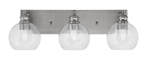 Edge 3 Light Bath Bar, Brushed Nickel Finish, 5.75" Clear Bubble Glass (1163-BN-4100)
