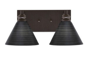 Edge 2 Light Bath Bar, Espresso Finish, 7" Black Matrix Glass (1162-ES-4059)