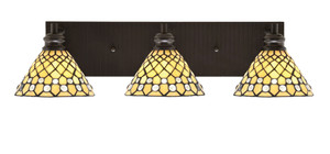 Edge 3 Light Bath Bar, Espresso Finish, 7" Starlight Art Glass (1163-ES-9415)