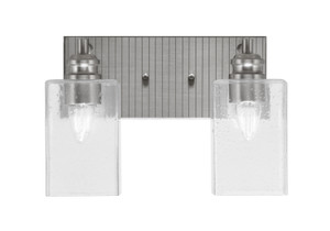 Edge 2 Light Bath Bar, Brushed Nickel Finish, 4" Clear Bubble Glass (1162-BN-530)
