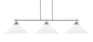 Odyssey 3 Light Bar, Round Fitter, Brushed Nickel Finish, 16" White Muslin Glass (2633-BN-318)