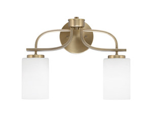 Cavella 2 Light Bath Bar, New Age Brass Finish, 4" White Muslin Glass  (3912-NAB-310)