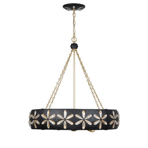 Venice 6-Light Chandelier in Metropolis Black and Gold by Breegan Jane (1-2493-6-104)