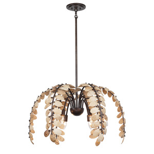 Grecian 6-Light Chandelier in Champagne Mist with Coconut Shell by Breegan Jane (1-2579-6-26) Grecian 6-Light Chandelier in Champagne Mist with Coconut Shell by Breegan Jane (1-2579-6-26)
