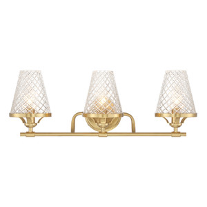 Candler 3-Light Bathroom Vanity Light in Warm Brass (8-3596-3-322)