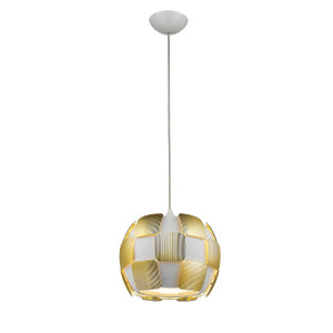 Layers White & Gold 1 Light Pendant (50903-WH/GLD)
