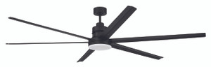 Mondo 80" 6-Blade Indoor/Outdoor (Damp) Ceiling Fan in Flat Black w/ Flat Black Blades; Light Kit Included (optional) (MND80FB6) Mondo 80" 6-Blade Indoor/Outdoor (Damp) Ceiling Fan in Flat Black w/ Flat Black Blades; Light Kit Included (optional) (MND80FB6)