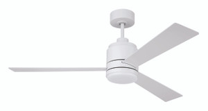 McCoy 52" 3-Blade Celling Fan in White w/ White Blades; Light Kit Included (optional) (MCY52W3)