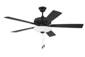 Eos 52" 5-Blade 3 Light Bowl Ceiling Fan in Flat Black w/ Flat Black/Greywood Blades; Light Kit Included (optional) (ECF111FB5-FBGW)