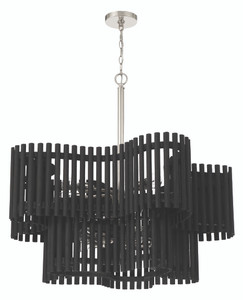 Freeform 10 Light Chandelier in Polished Nickel/Black Walnut (58410-PLNBWN)