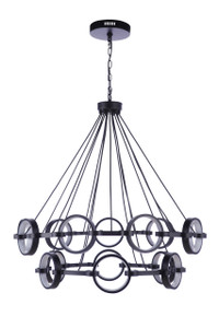 Context 15 Light LED Chandelier in Flat Black (59315-FB-LED)