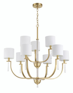 Fortuna 9 Light Chandelier in Satin Brass (58229-SB)