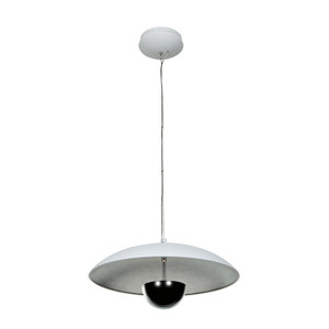 Pulsar White 1 Light Pendant (70073LED-WH/SILV)