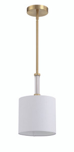 Fortuna 1 Light Mini Pendant in Satin Brass (58291-SB)