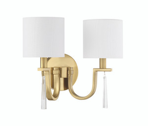 Fortuna 2 Light Wall Sconce in Satin Brass (58262-SB)