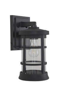 Resilience 1 Light Medium Outdoor Wall Lantern in Textured Black, Clear Lens (ZA2314-TB-C)