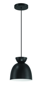 Ventura Dome 1 Light Mini Pendant in Flat Black (59191-FB)