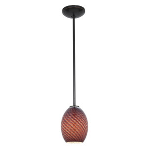 Brandy Firebird Oil Rubbed Bronze 1 Light Indoor Pendant (28023-3R-ORB/PLMFB)
