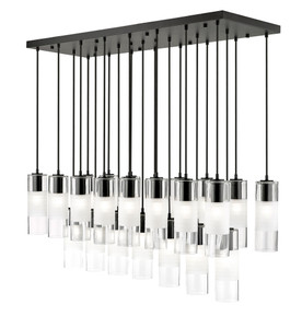 Alton 23 Light Linear Chandelier in Matte Black (824P-23L-MB)
