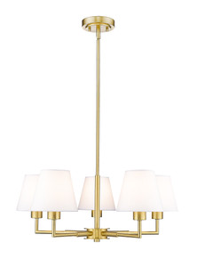 Leila 5 Light Chandelier in Luxe Gold (744-26R-LG) Leila 5 Light Chandelier in Luxe Gold (744-26R-LG)