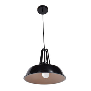 Nostalgia Shiny Black 1 Light Pendant (23777-SBL/WHT)