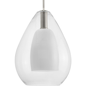 Carillon Collection One-Light Brushed Nickel Large Contemporary Pendant (P500439-009) Carillon Collection One-Light Brushed Nickel Large Contemporary Pendant (P500439-009)