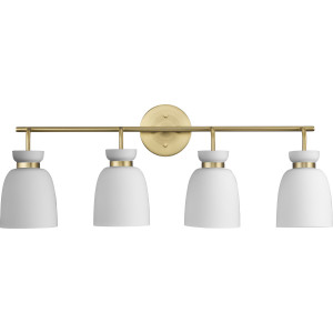 Lexie Collection Four-Light Brushed Gold Contemporary Vanity Light (P300487-191)