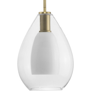 Carillon Collection One-Light Brushed Gold Contemporary Pendant (P500438-191) Carillon Collection One-Light Brushed Gold Contemporary Pendant (P500438-191)