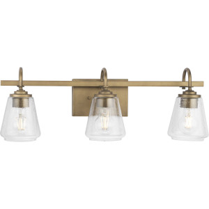 Martenne Collection Three-Light Aged Bronze Modern Farmhouse Vanity Light (P300474-196) Martenne Collection Three-Light Aged Bronze Modern Farmhouse Vanity Light (P300474-196)