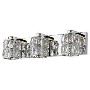 Ice Mirrored Stainless Steel 3 Light Vanity (62553LEDD-MSS/CCL)