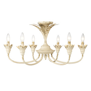 Lillianne 6 Light Semi-Flush in Antique Ivory (0846-6SF AI)