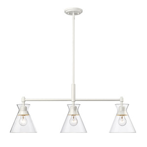 Malta WHT Linear Pendant in Matte White with Clear Glass Shade (0511-LP WHT-CLR)