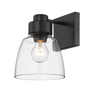 Remy 1 Light Wall Sconce in Matte Black with Clear Glass Shade (0314-1W BLK-CLR)