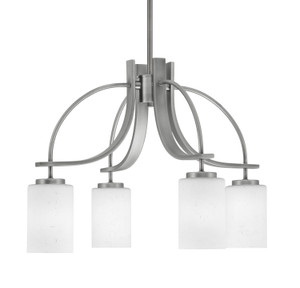 Cavella 4 Light, Downlight Chandelier, Graphite Finish, 4" White Muslin Glass (3924-GP-310)