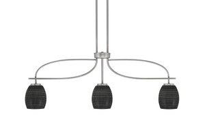 Cavella 3 Light Island Light, Graphite Finish, 5" Black Matrix Glass (3936-GP-4029)