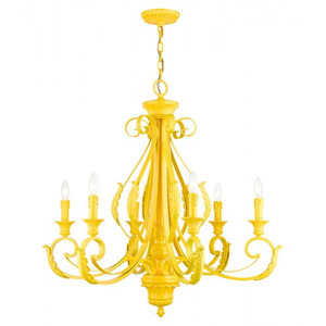 Valencia 6 Light Shiny Yellow Large Chandelier (49066-82)