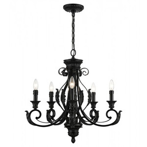 Valencia 5 Light Shiny Black Chandelier (49065-68)