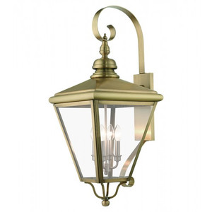 Adams 4 Light Antique Brass Outdoor Extra Large Wall Lantern with Brushed Nickel Finish Cluster (27374-01) Adams 4 Light Antique Brass Outdoor Extra Large Wall Lantern with Brushed Nickel Finish Cluster (27374-01)