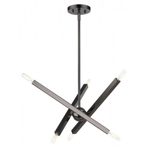 Monaco 6 Light Black Chrome Chandelier (46984-46) Monaco 6 Light Black Chrome Chandelier (46984-46)