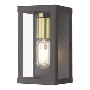 Gaffney 1 Light Bronze Outdoor ADA Small Wall Lantern with Antique Gold Finish Accents (28031-07) Gaffney 1 Light Bronze Outdoor ADA Small Wall Lantern with Antique Gold Finish Accents (28031-07)