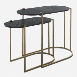 Aztec Wood Nesting Tables, Set/2 (22882) Aztec Wood Nesting Tables, Set/2 (22882)