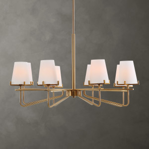 Lassen 8 Light Brass Chandelier (21382)
