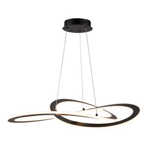 Wave Collection Integrated LED Chandelier, Black (AC7079BK)